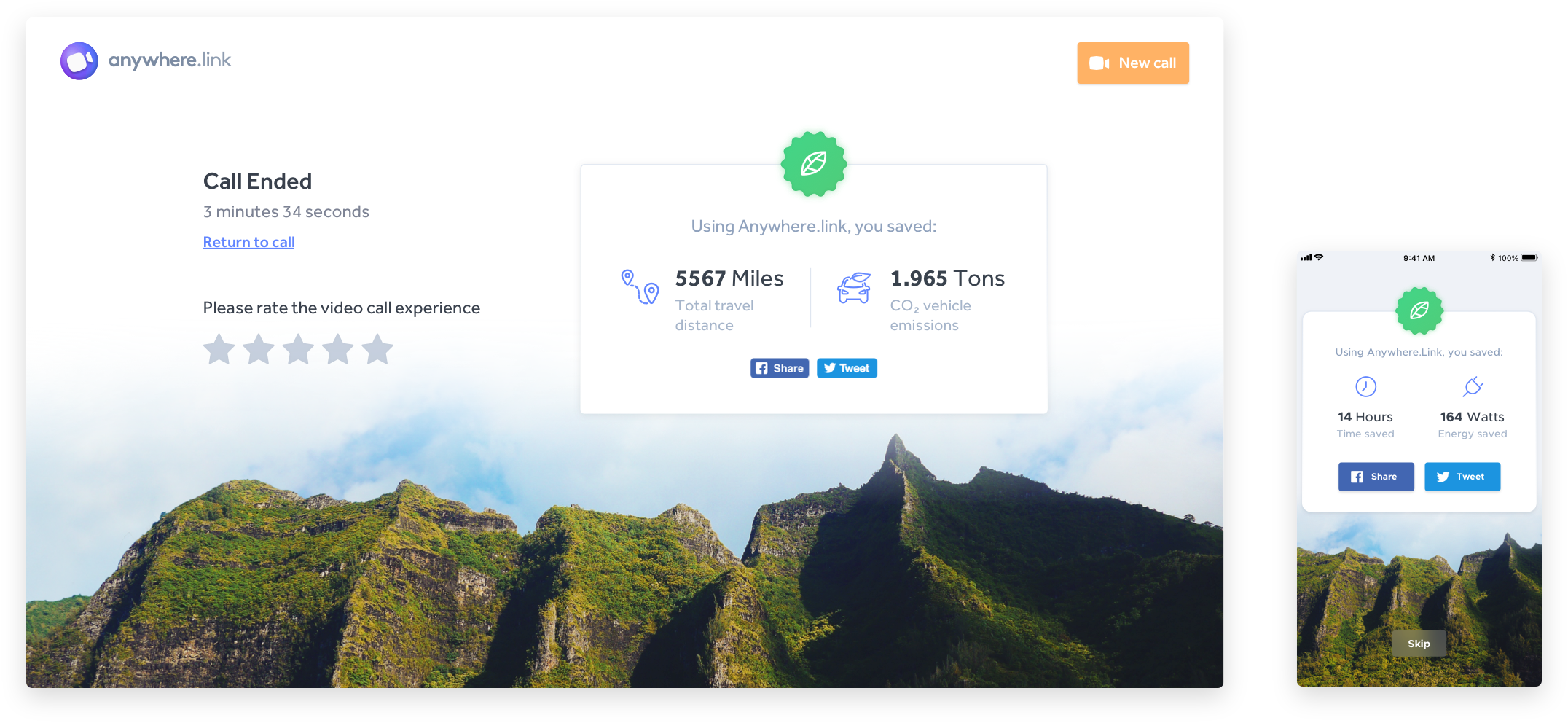 Anywhere.Link responsive web and mobile product screen