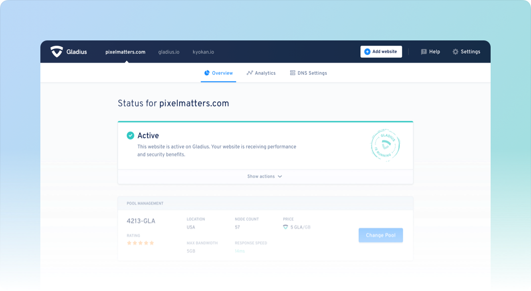 Gladius cover visual showing the dashboard on a laptop