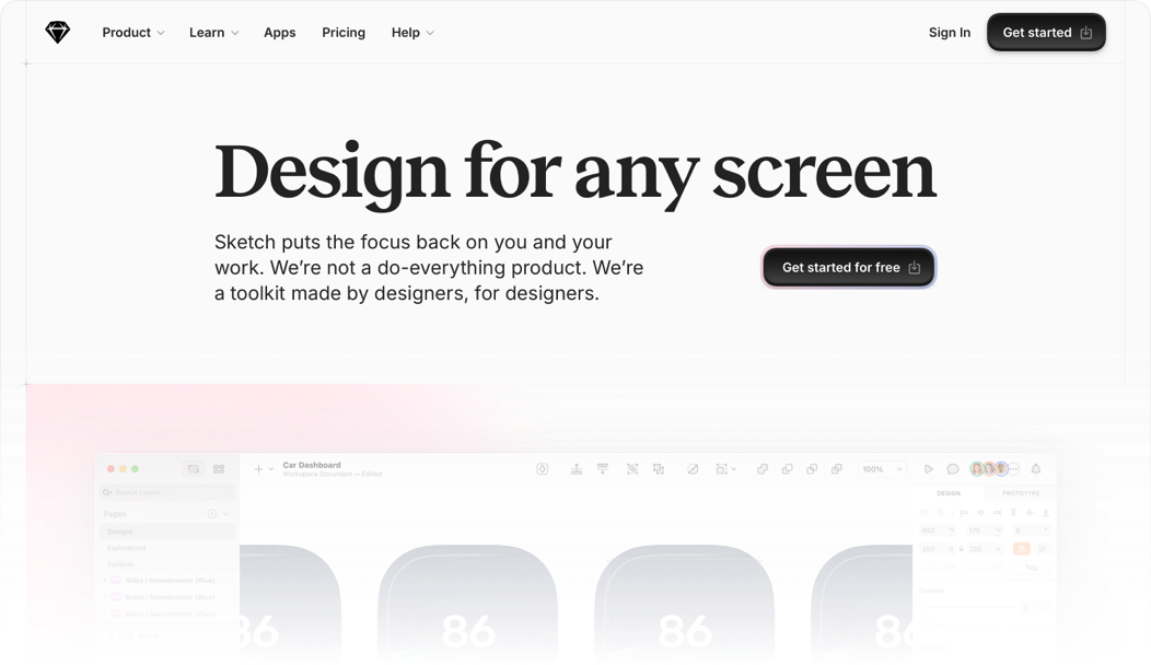 Sketch Website Rebrand cover visual