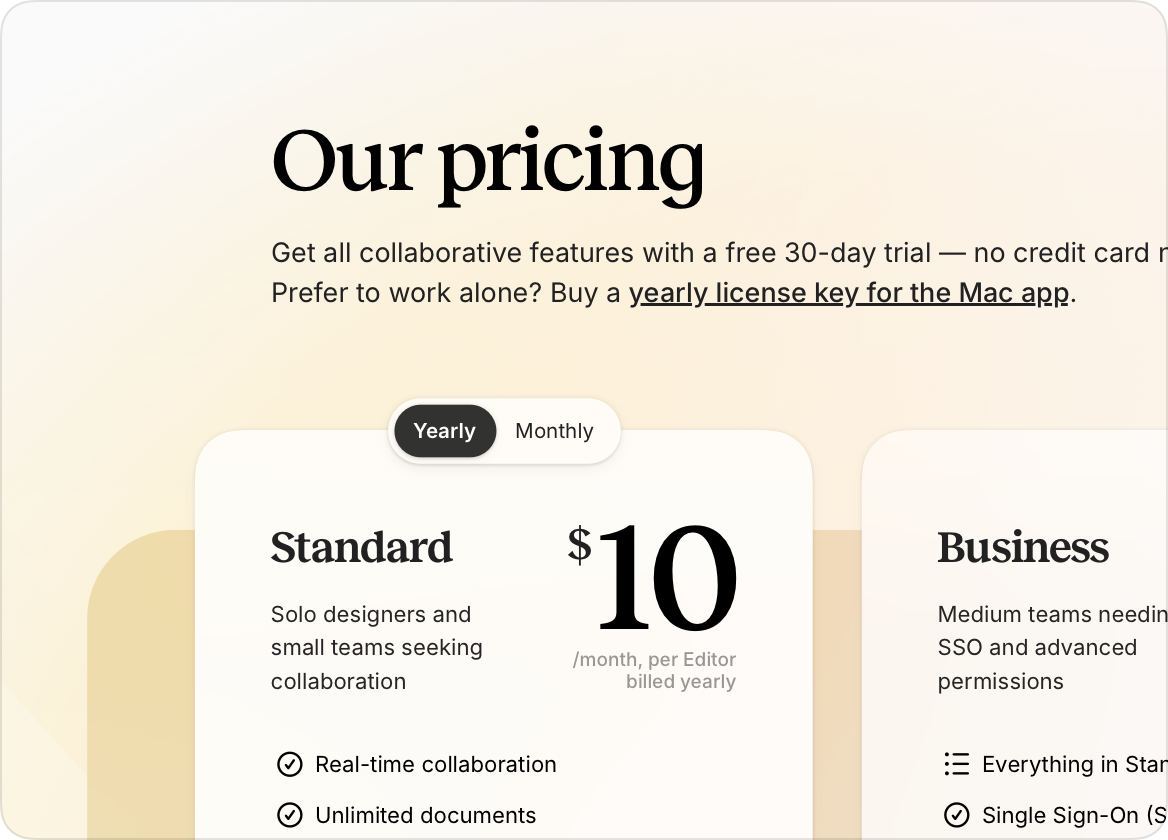 Typography application card, left
